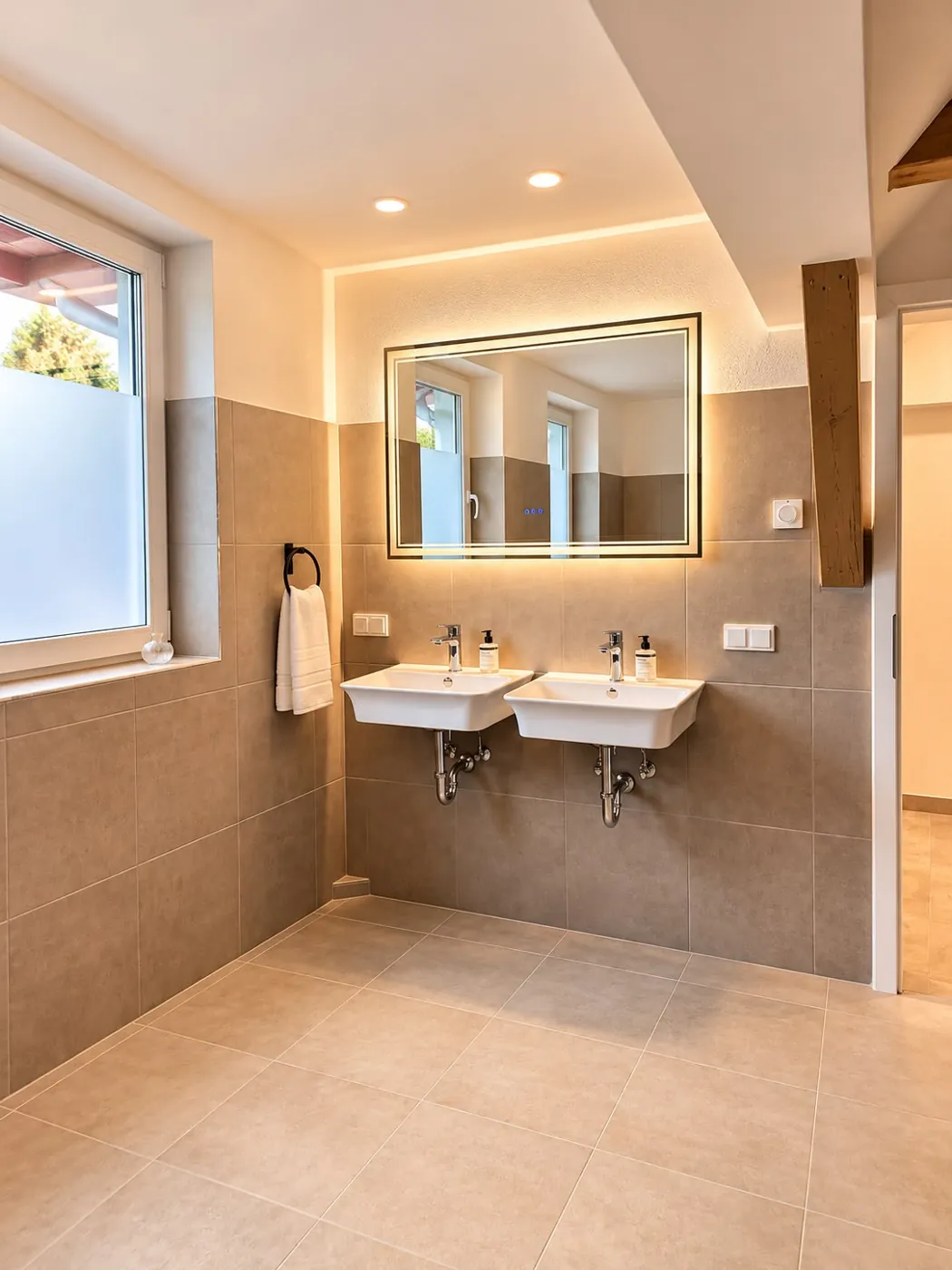 Bad mit Doppelwaschtisch und Spiegel, Maison Vallon · Frera